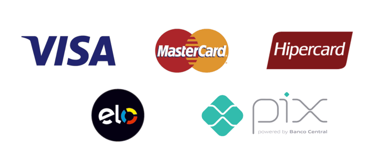 Métodos de Pagamento aceitos - Cartões de crédito